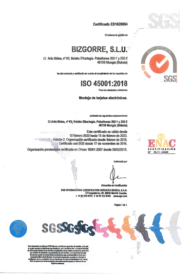 certificado de calidad ISO 18001:2007